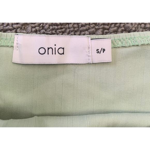 Onia Women Small Ribbed Green Bodysuit Light Weight Minimalist - Picture 3 of 12
